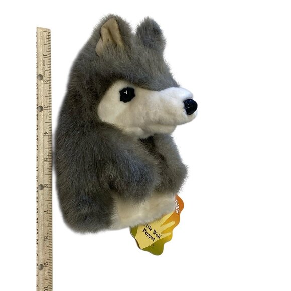 Folkmanis Little Wolf Gray Furry Hand Puppet 8" Plush Toy with Tags - Picture 8 of 11